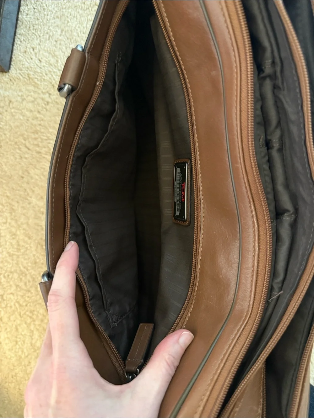 Tumi Easton Slim Leather Laptop Bag
